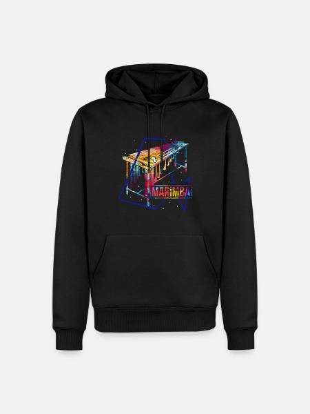Klangstarke Marimba Perkussion - Männer Premium Bio Hoodie - Schwarz