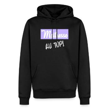 Geliebte - Männer Premium Bio Hoodie - Schwarz - Vorne - Nico (187cm)