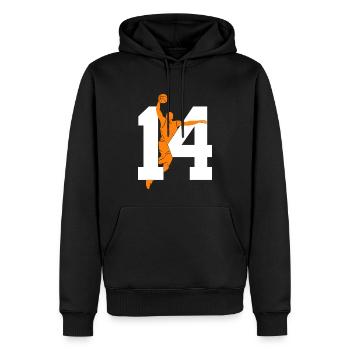 NUMMER 14 BASKETBALL 14. GEBURTSTAG - Männer Premium Bio Hoodie - Schwarz - Vorne - Nico (187cm)