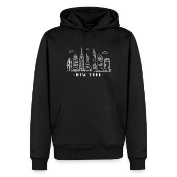 New York Skyline Statue of Liberty NY USA - Men’s Premium Organic Hoodie - black - Front - Nico (187cm)
