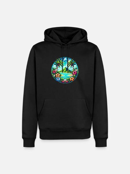 Caribbean Island Logo - Men’s Premium Organic Hoodie - black