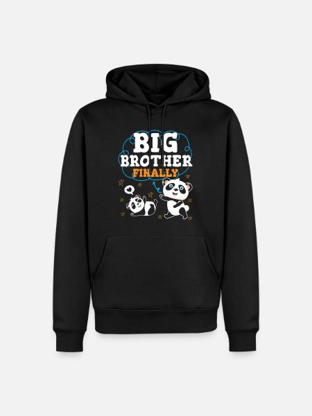 Endlich Großer Bruder Big Bro - Männer Premium Bio Hoodie - Schwarz