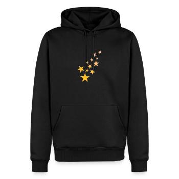 Étoile motif astérisque ciel étoilé - Sweat à capuche Premium bio Homme - noir - Devant - Nico (187cm)