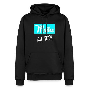 MEISTER. MEISTER - Männer Premium Bio Hoodie - Schwarz - Vorne - Nico (187cm)