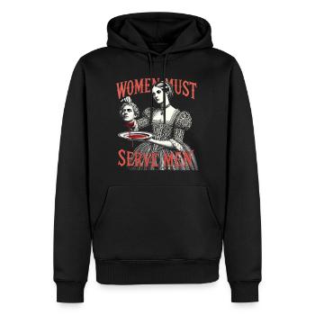Women must serve men - Männer Premium Bio Hoodie - Schwarz - Vorne - Nico (187cm)