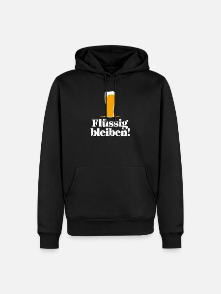 Flüssgig bleiben - Männer Premium Bio Hoodie - Schwarz