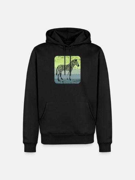 Zebra - Männer Premium Bio Hoodie - Schwarz