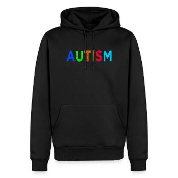 Rainbow Autism: A Message of Hope - Men’s Premium Organic Hoodie - black - Front - Nico (187cm)