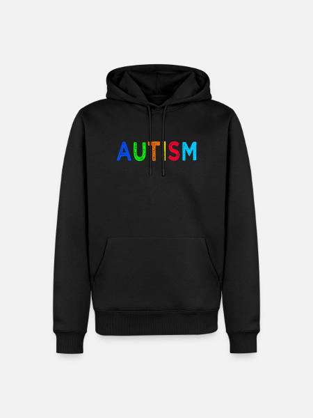 Arc-en-Ciel Autisme: Message d’Espoir - Sweat à capuche Premium bio Homme - noir