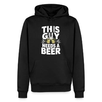 This Guy Needs a Beer - Männer Premium Bio Hoodie - Schwarz - Vorne - Nico (187cm)