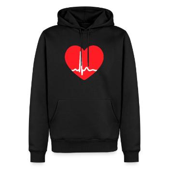 EKG-LEITUNG HERZ - Männer Premium Bio Hoodie - Schwarz - Vorne - Nico (187cm)