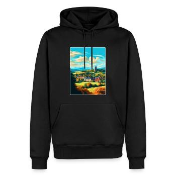 Great Malvern England Uk Reise Poster Souvenir - Männer Premium Bio Hoodie - Schwarz - Vorne - Nico (187cm)