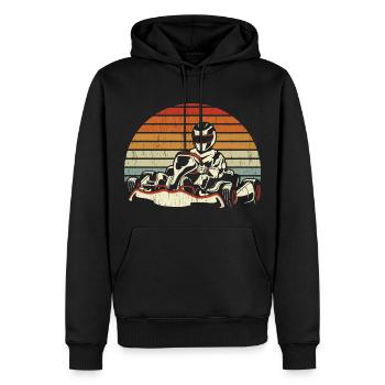 GoKart Vintage Rennbahn Go Kart - Männer Premium Bio Hoodie - Schwarz - Vorne - Nico (187cm)