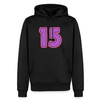 15. 15 YEARS. 15th ANNIVERSARY. 15 YEAR ANNIVERSARY. - Men’s Premium Organic Hoodie - black - Front - Nico (187cm)