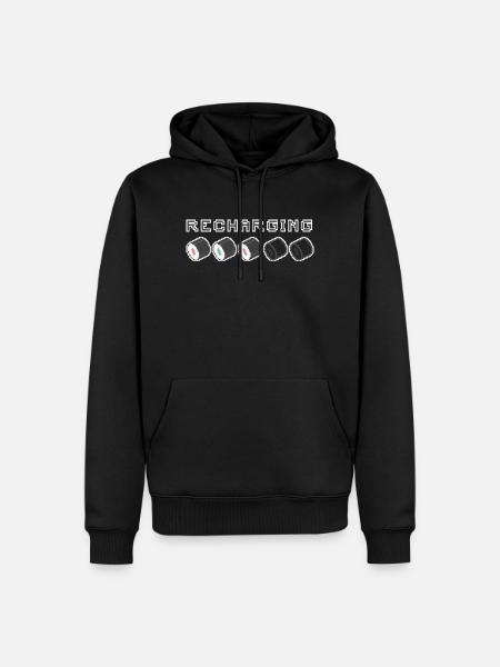 Recharging Pixel Sushi - Men’s Premium Organic Hoodie - black