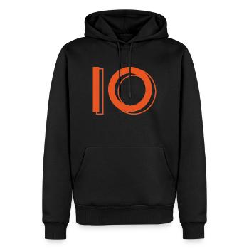 Trikotnummer 10 orange - Männer Premium Bio Hoodie - Schwarz - Vorne - Nico (187cm)