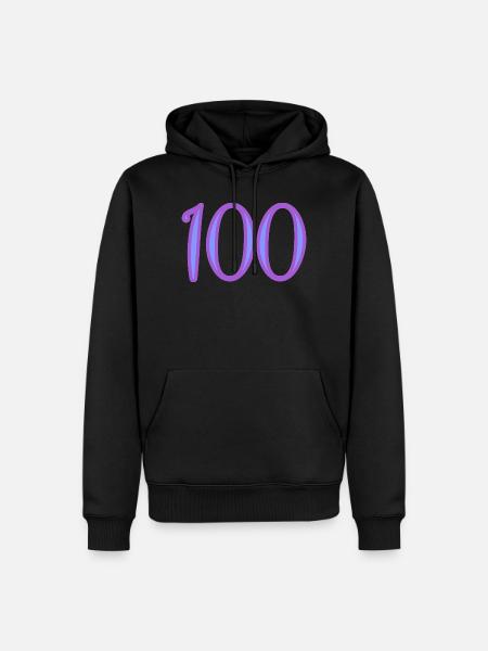 100 - Männer Premium Bio Hoodie - Schwarz