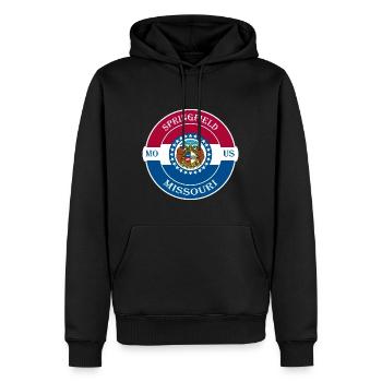 Springfield Missouri Flagge USA Souvenir Abzeichen - Männer Premium Bio Hoodie - Schwarz - Vorne - Nico (187cm)