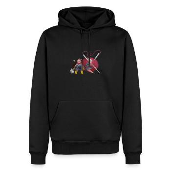 Grandma's Adventure - Men’s Premium Organic Hoodie - black - Front - Nico (187cm)