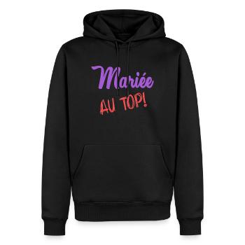 HOCHZEIT - Männer Premium Bio Hoodie - Schwarz - Vorne - Nico (187cm)