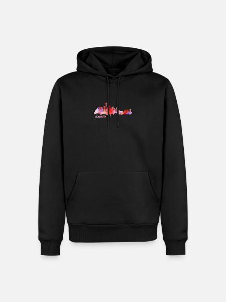Seattle - Männer Premium Bio Hoodie - Schwarz