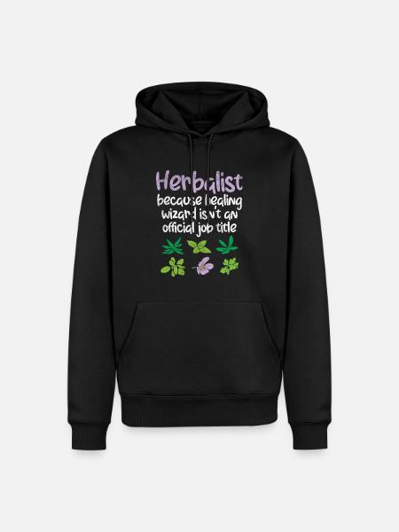 Kräuterkunde Kräuter - Männer Premium Bio Hoodie - Schwarz