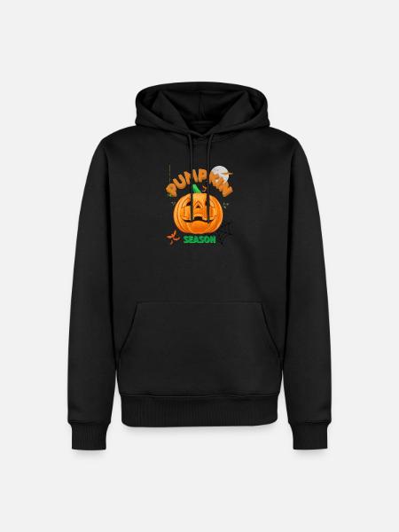 Kürbis-Halloween-Saison - Männer Premium Bio Hoodie - Schwarz
