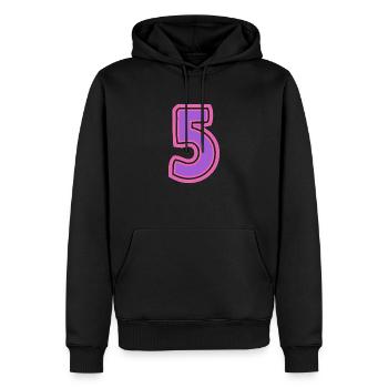 5. 5 YEARS. 5th ANNIVERSARY. 5 YEAR ANNIVERSARY - Men’s Premium Organic Hoodie - black - Front - Nico (187cm)
