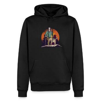 Walking with the dog - Men’s Premium Organic Hoodie - black - Front - Nico (187cm)