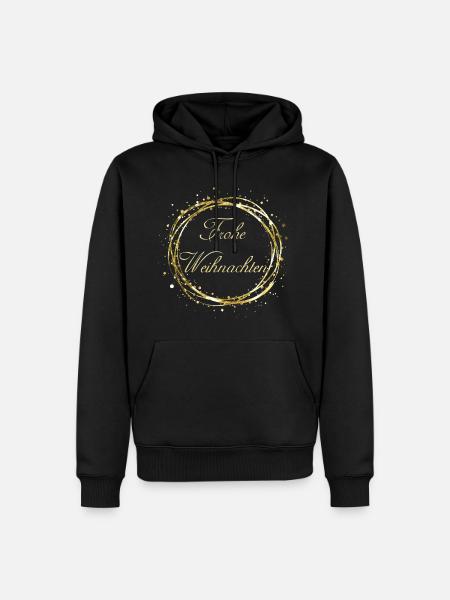 Frohe Weihnachten - Männer Premium Bio Hoodie - Schwarz