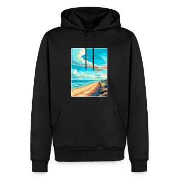 Zandvoort Pays-Bas Affiche de voyage vintage WPA - Sweat à capuche Premium bio Homme - noir - Devant - Nico (187cm)