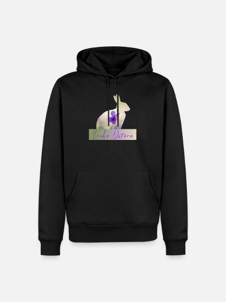 Frohe Ostern Hase - Männer Premium Bio Hoodie - Schwarz