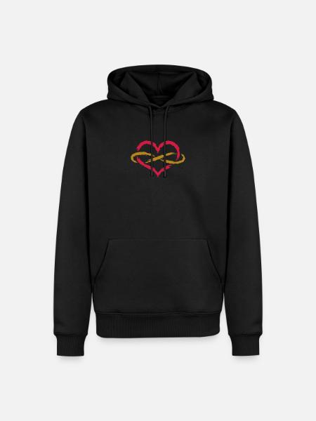 Herz Unendlich Endlos - Männer Premium Bio Hoodie - Schwarz