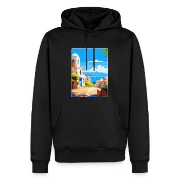 Kos Griechenland Vintage Reise Poster Souvenir Souvenir - Männer Premium Bio Hoodie - Schwarz - Vorne - Nico (187cm)