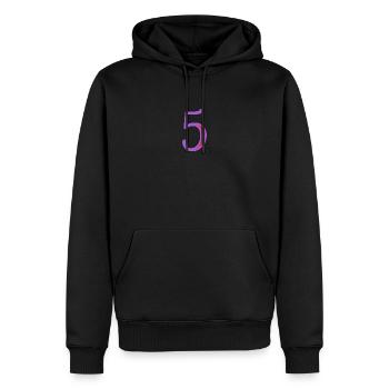 5. 5 YEARS. 5th ANNIVERSARY. 5 YEAR ANNIVERSARY - Men’s Premium Organic Hoodie - black - Front - Nico (187cm)