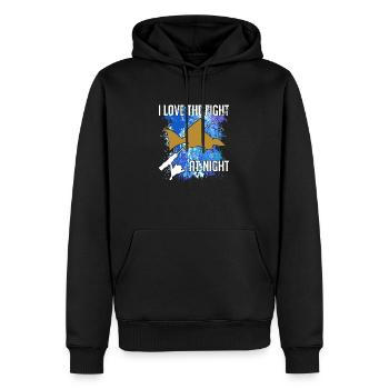 Waller catfish silhouette fishing rod and splashes of colour - Men’s Premium Organic Hoodie - black - Front - Nico (187cm)