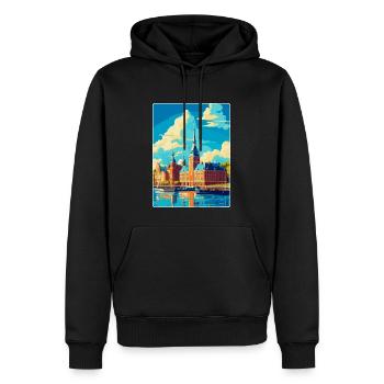 Helsingborg Schweden Vintage Reiseplakat Souvenir - Männer Premium Bio Hoodie - Schwarz - Vorne - Nico (187cm)