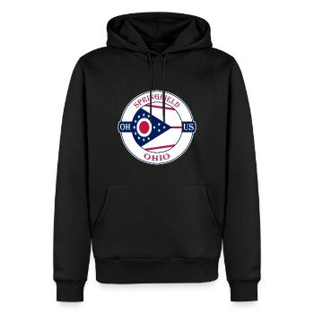 Springfield Ohio Flagge USA Reise Souvenir Abzeichen - Männer Premium Bio Hoodie - Schwarz - Vorne - Nico (187cm)
