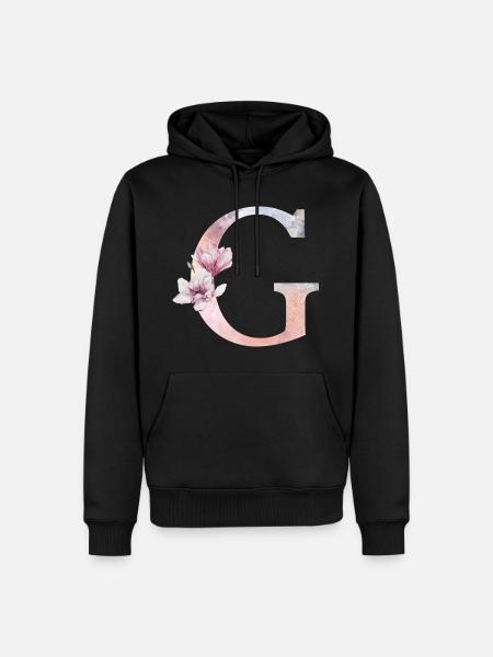 Buchstabe G - Männer Premium Bio Hoodie - Schwarz