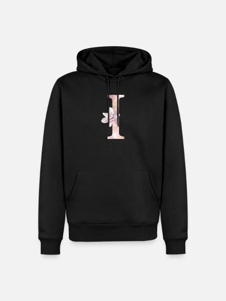Buchstabe I - Männer Premium Bio Hoodie - Schwarz