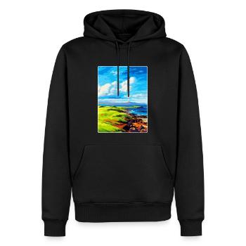 Île de Muck Écosse Royaume-Uni Affiche de voyage souvenir - Sweat à capuche Premium bio Homme - noir - Devant - Nico (187cm)