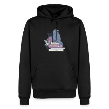 Mystischer Rabe - Männer Premium Bio Hoodie - Schwarz - Vorne - Nico (187cm)