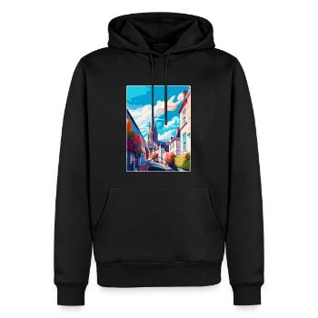 Truro England UK Vintage Reiseposter Wandkunst - Männer Premium Bio Hoodie - Schwarz - Vorne - Nico (187cm)