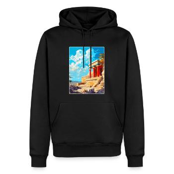 Knossos Palast Griechenland Vintage Reiseplakat WPA - Männer Premium Bio Hoodie - Schwarz - Vorne - Nico (187cm)