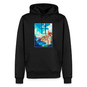 La Valette Malte Affiche de voyage vintage Souvenir WPA - Sweat à capuche Premium bio Homme - noir - Devant - Nico (187cm)