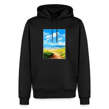 Northumberland Vintage Voyage Poster Souvenir WPA - Sweat à capuche Premium bio Homme - noir - Devant - Nico (187cm)
