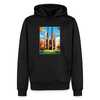 Westminster Abbey London England Großbritannien Reiseplakat - Männer Premium Bio Hoodie - Schwarz - Vorne - Nico (187cm)