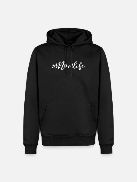 Momlife - Slogan Design - Men’s Premium Organic Hoodie - black