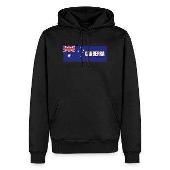 Canberra City in australischer Flagge - Männer Premium Bio Hoodie - Schwarz - Vorne - Nico (187cm)