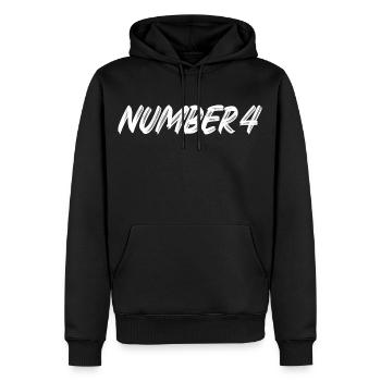 Number 4 - vier - vierter - vierte - 4 - Nummer 4 - Männer Premium Bio Hoodie - Schwarz - Vorne - Nico (187cm)